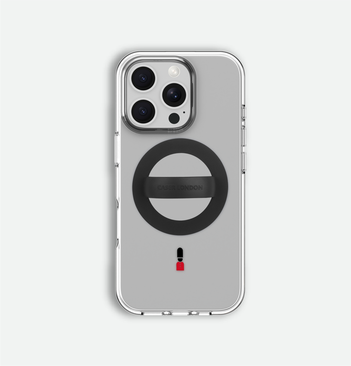 Premium black magnetic liquid silicone phone grib on iPhone 16 Pro