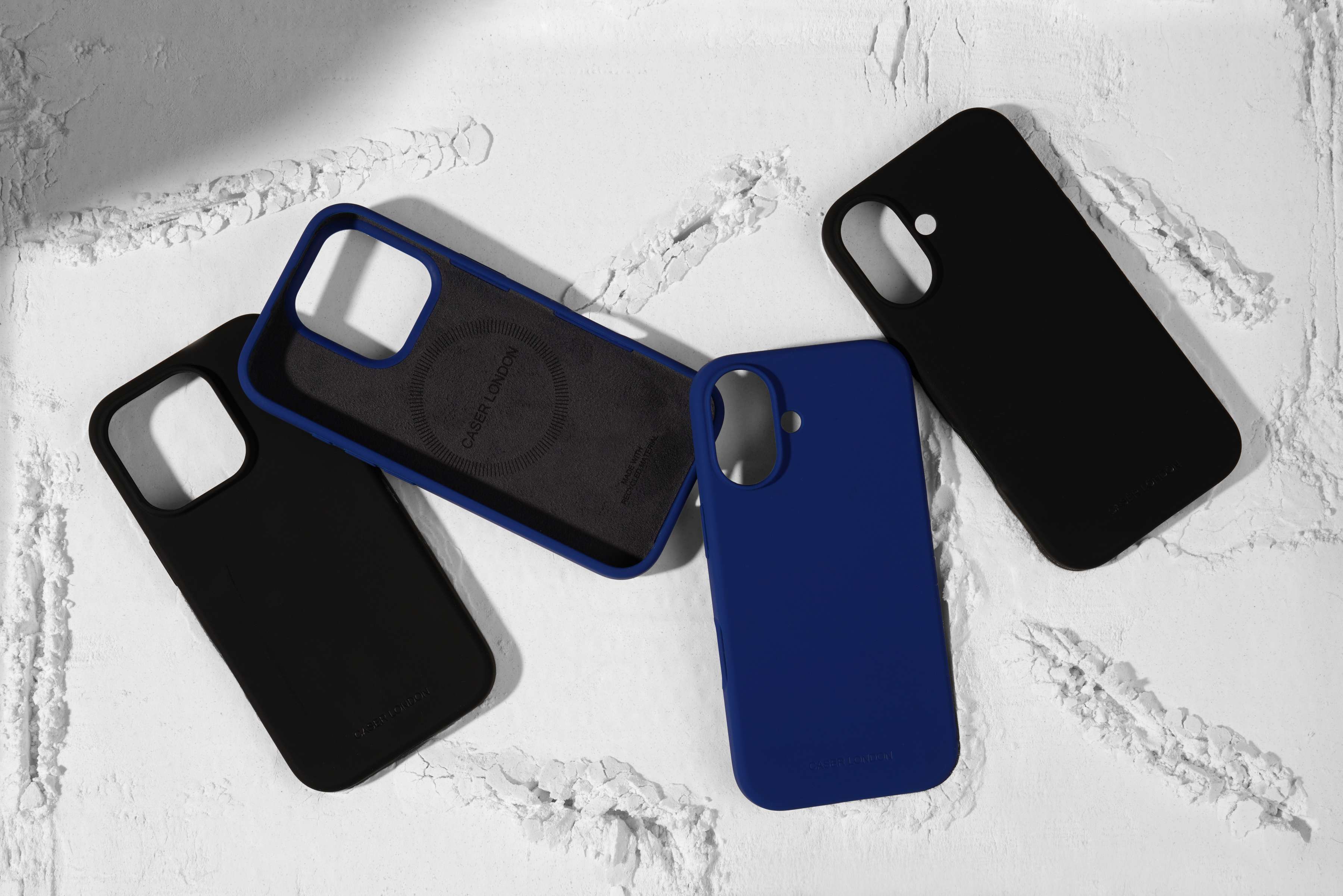 CASER LONDON the classic collection - black and royal blue liquid silicone iPhone cases 