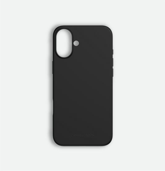 Black liquid silicone iphone 16 case with magafe charging ring