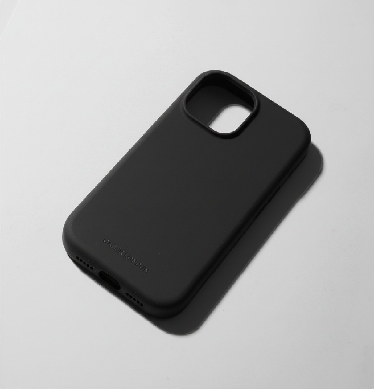 Black liquid silicone iphone 16 pro case with magafe charging ring
