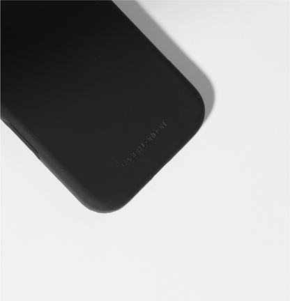 Black liquid silicone iphone 16 pro case with magafe charging ring