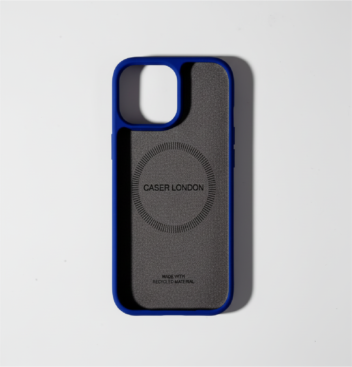 Blue liquid silicone iphone 16 pro case with magafe charging ring