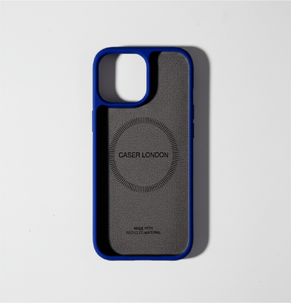 Blue liquid silicone iphone 16 pro case with magafe charging ring