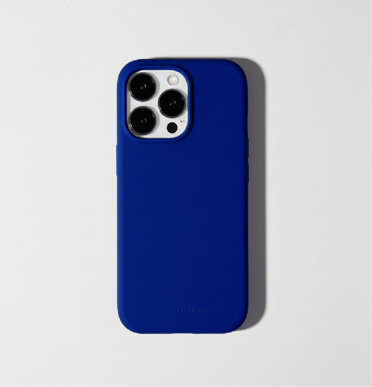 Blue liquid silicone iphone 16 pro case with magafe charging ring