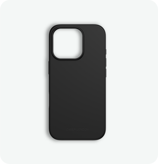 Black liquid silicone iphone 16 pro case with magsafe charging ring
