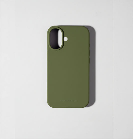 Green liquid silicone iphone 17 case with MagSafe charging ring