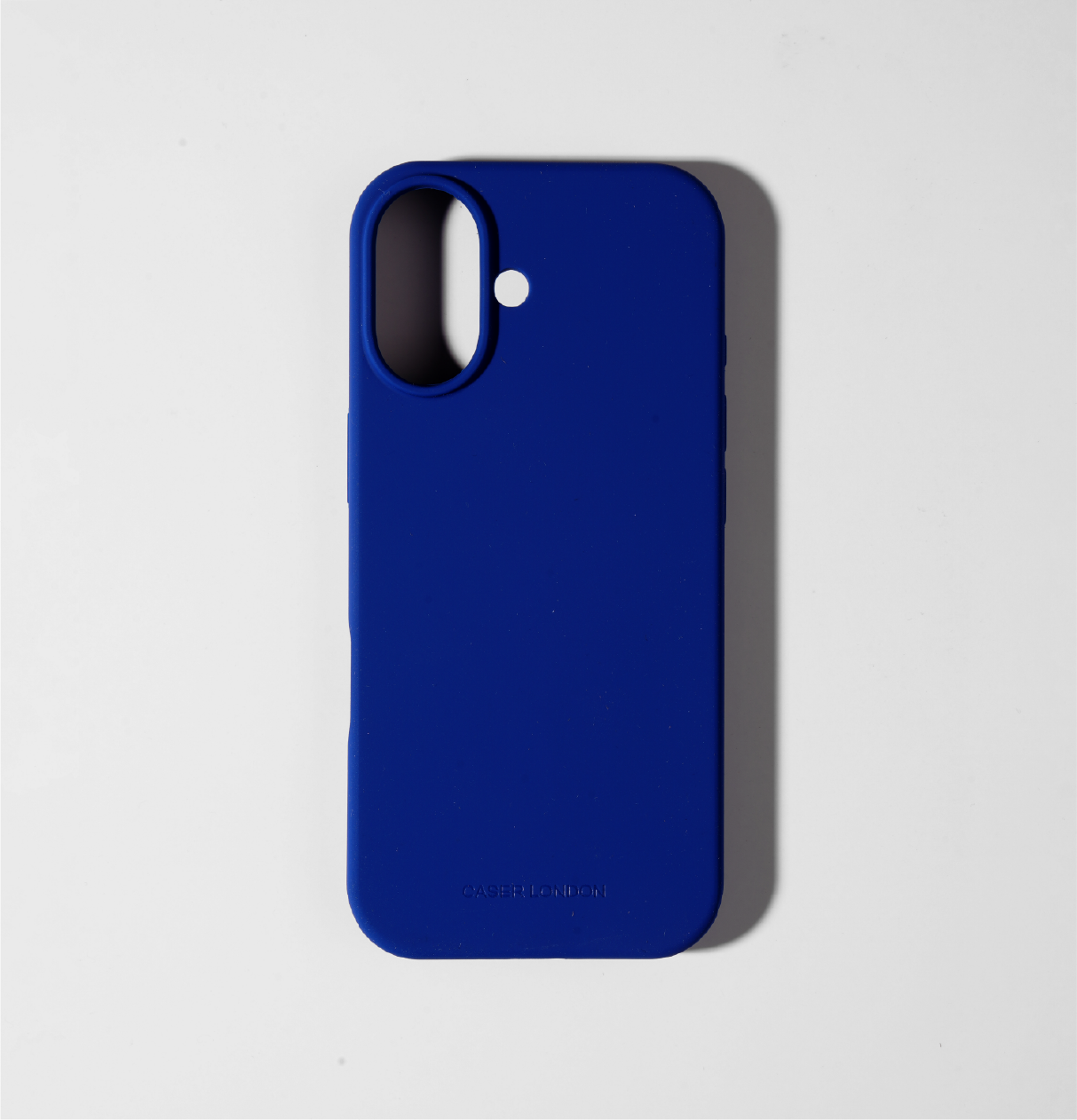 CASER LONDON blue liquid silicone iphone 17 case with magafe charging ring