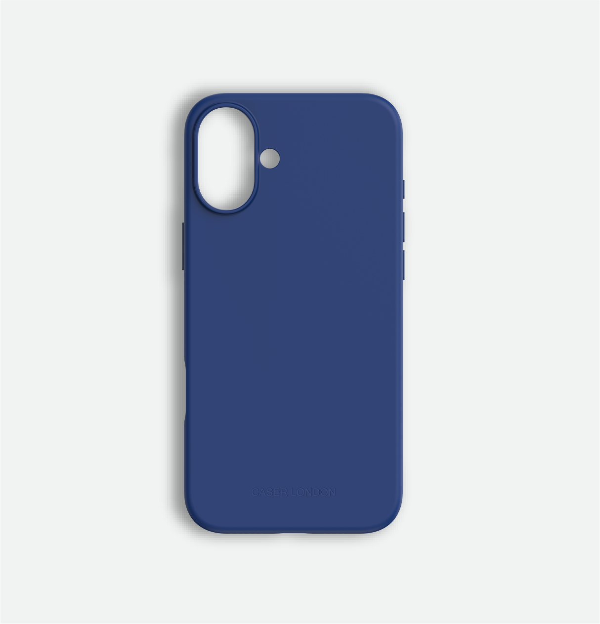 Blue liquid silicone iphone 17 case with magafe charging ring