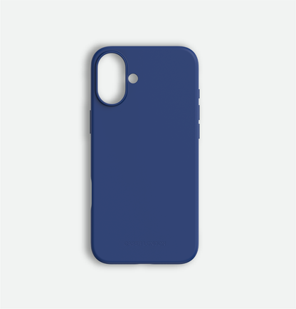 Blue liquid silicone iphone 17 case with magafe charging ring