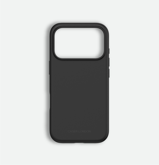 Black liquid silicone iphone 17 pro case with magafe charging ring