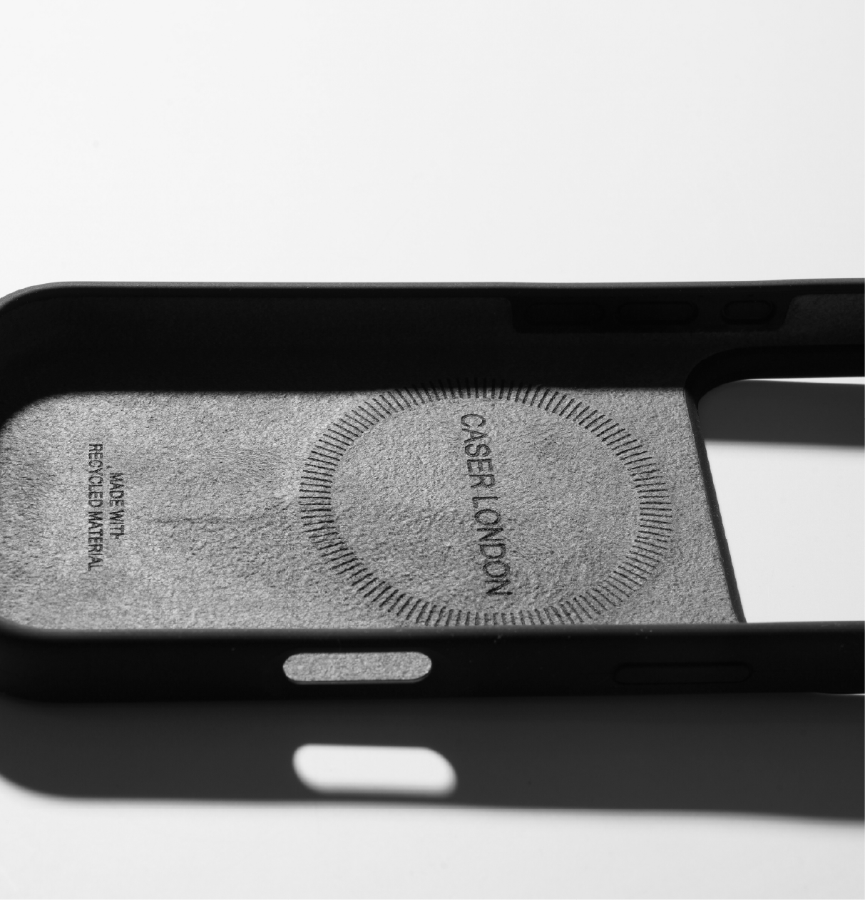 Black liquid silicone iphone 17 pro case with magafe charging ring