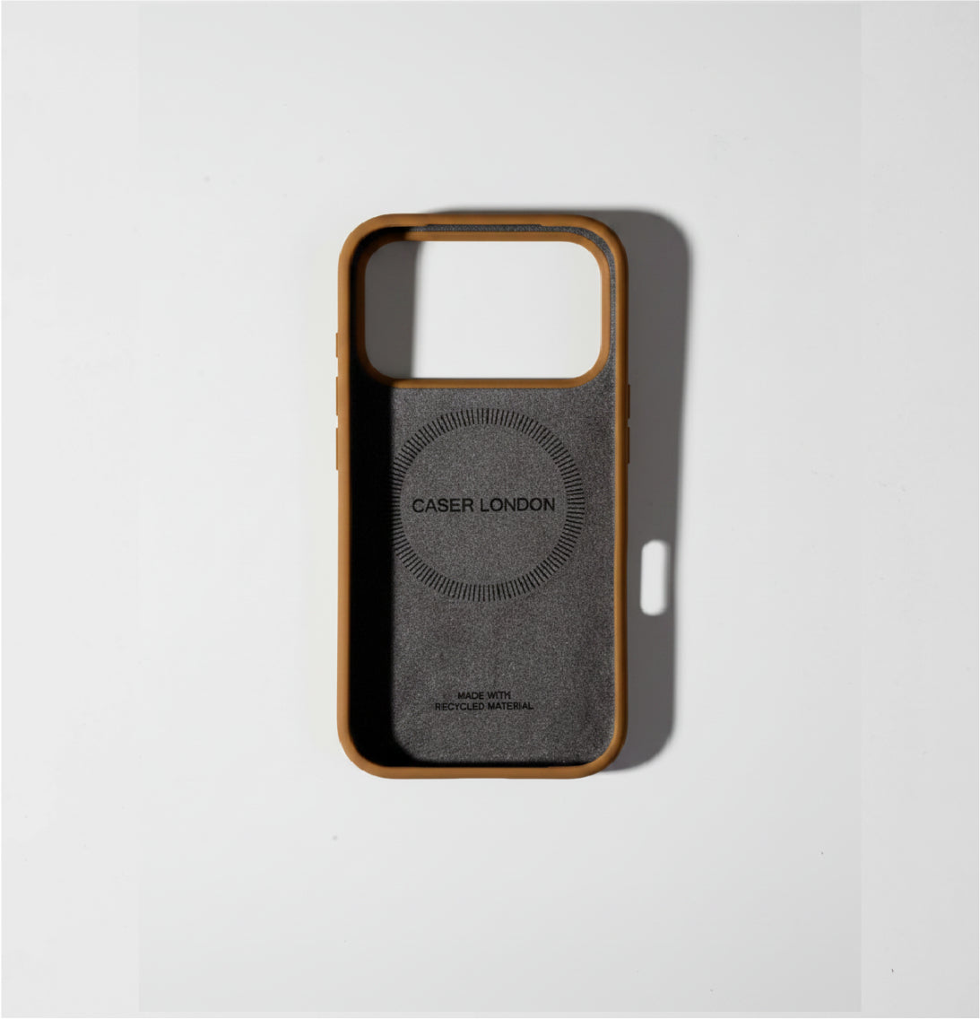 Dark Brown liquid silicone iPhone 17 pro case with MagSafe charging ring