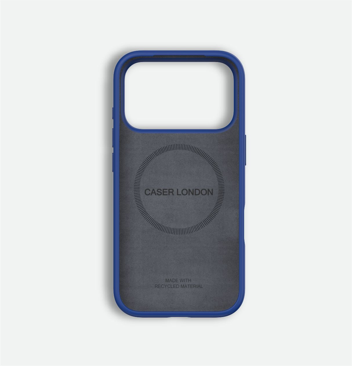 Blue liquid silicone iphone 17 pro case with magafe charging ring