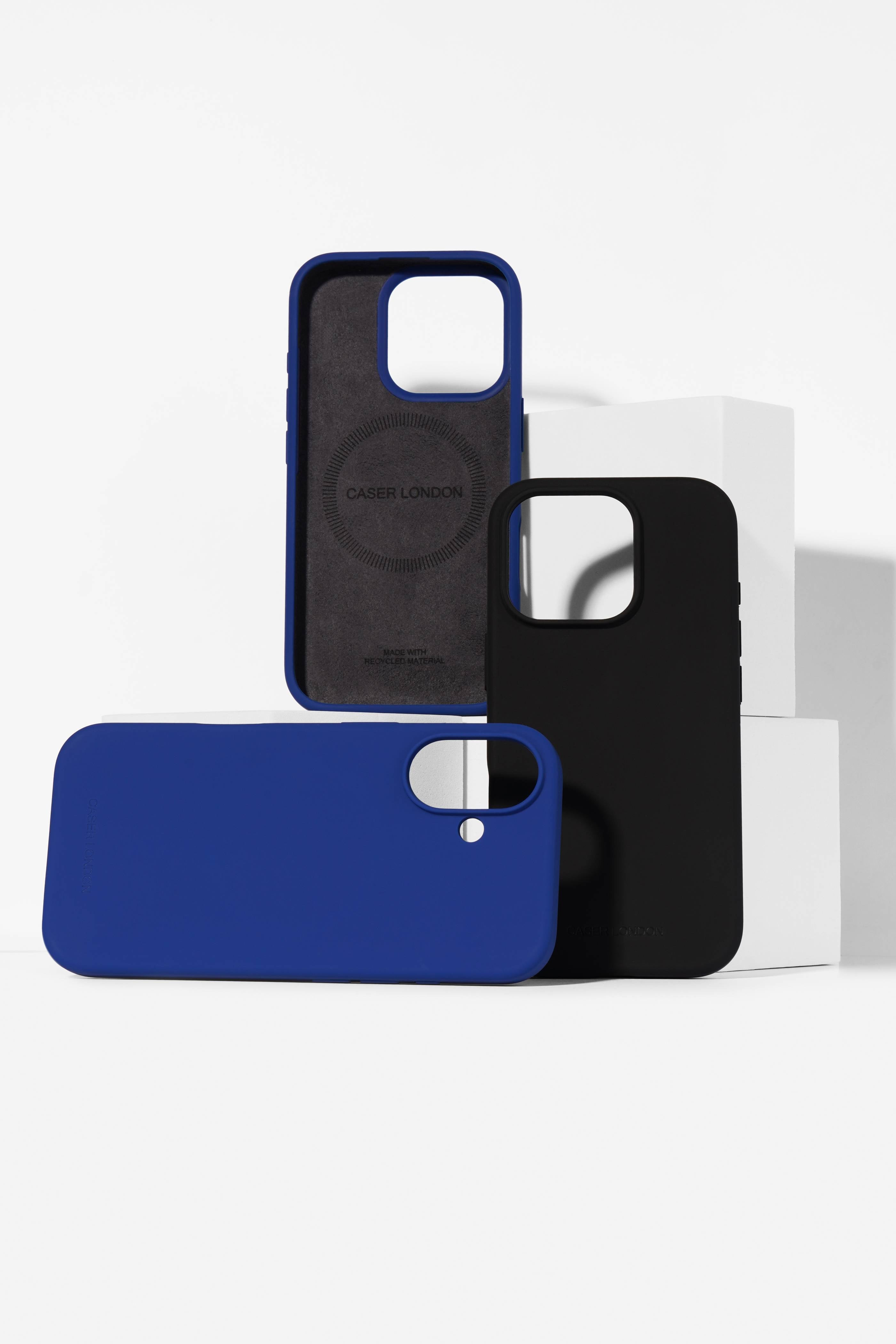 CASER LONDON the classic collection with silicone cases in black and royal blue