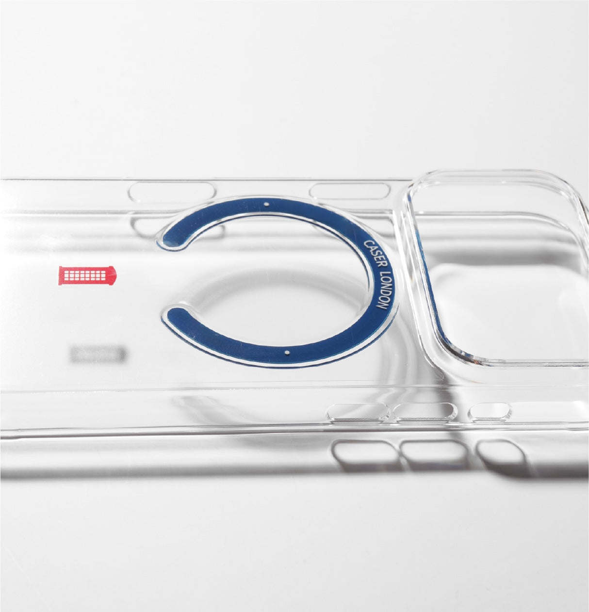 Clear_iphone_17_pro_case_with_telephone_box_icon_and_blue_magsafe_charging_ring